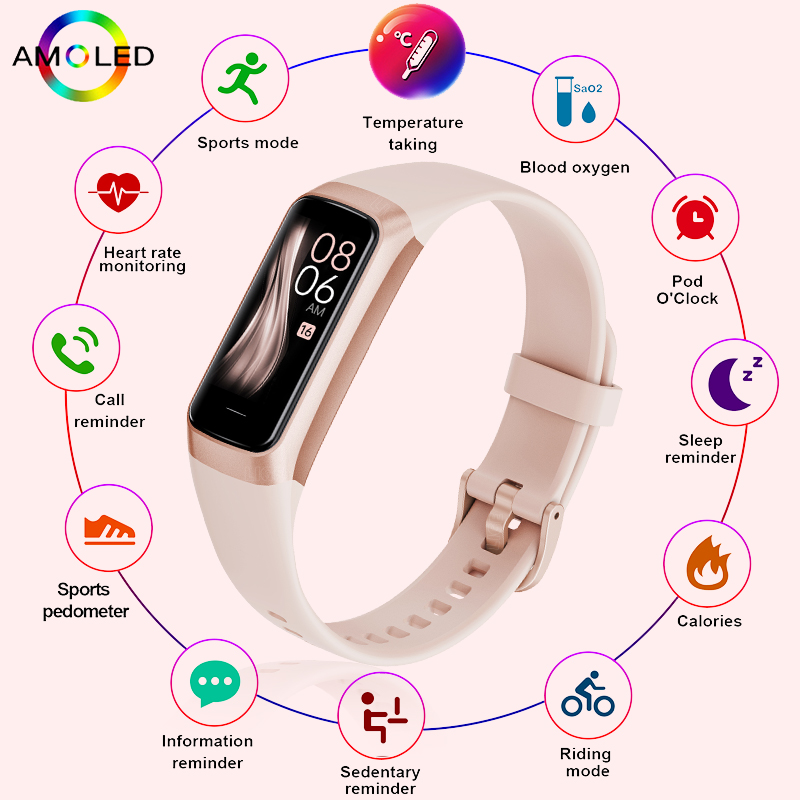 Health Wellness Bracelet - Foxbox-ساعة ذكية للرجال والنساء ، مقاومة
