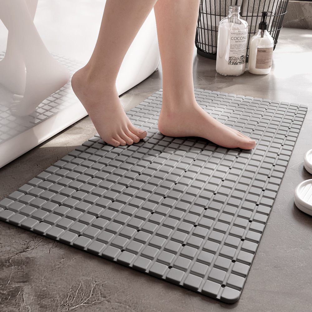 Bamboo Bath Mat - 1 قطعة حصيرة حمام PVC غير