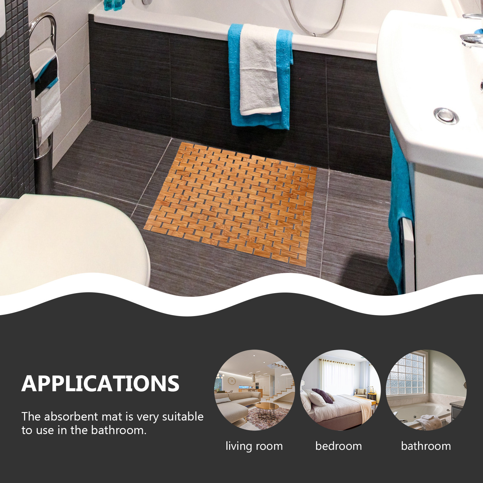 سجادة حمام من الخيزران غير قاب - مراجعة Bamboo Bath Mat وسعره
